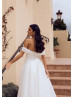 Off Shoulder White Organza High Split Classic Wedding Dress Off Shoulder White Organza High Split Classic Wedding Dress